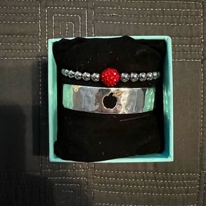 Rustic cuff apple cuff with bracelet